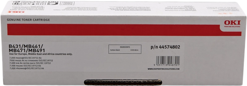 ORIGINAL OKI toner nero 44574802 B431/MB461 ~7000 Seiten