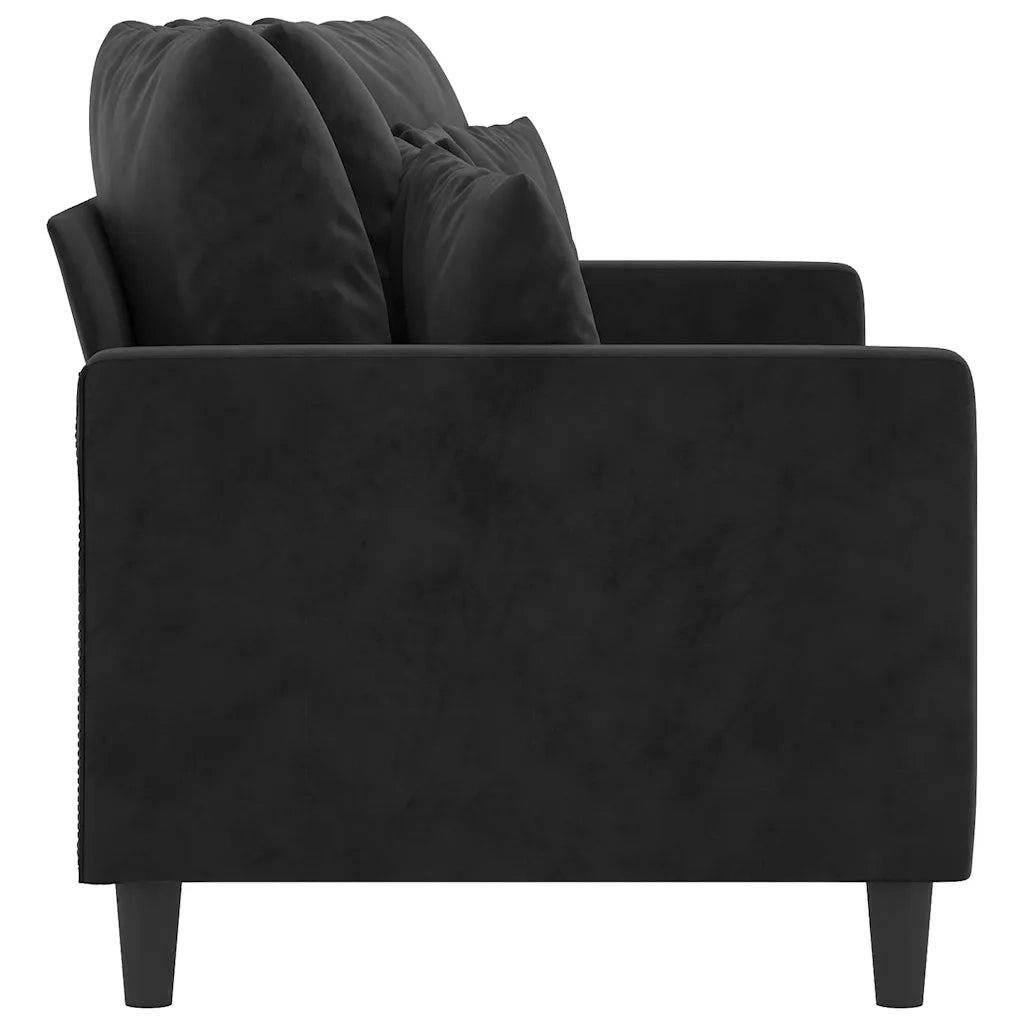 Divano a 2 Posti Nero 140 cm in Velluto 359308