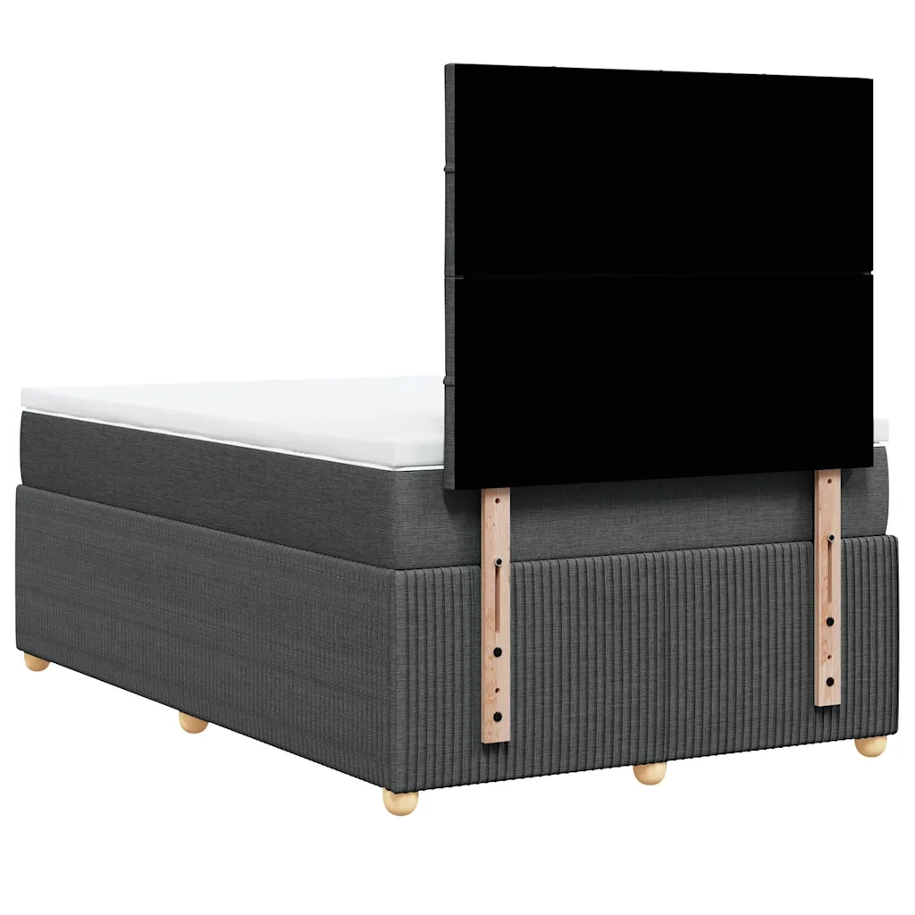 Giroletto a Molle con Materasso Grigio Scuro 120x200 cm Tessuto