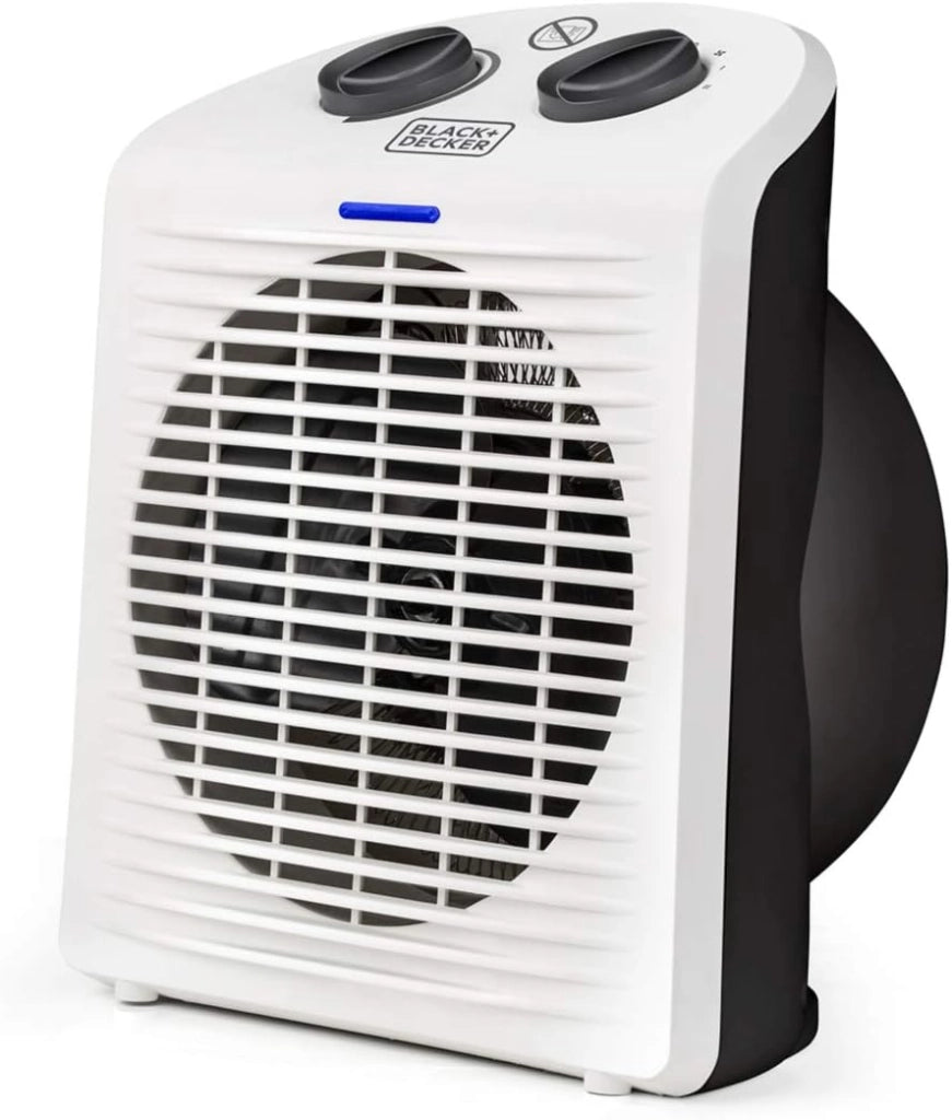 Black + decker bxsh2000e - termoventilatore adatto per bagni. ip21. 2 intensità + ventilatore. 1000w/2000w. compatto. termostato. protezione antisurriscaldamento. sistema antiribaltamento. con maniglia