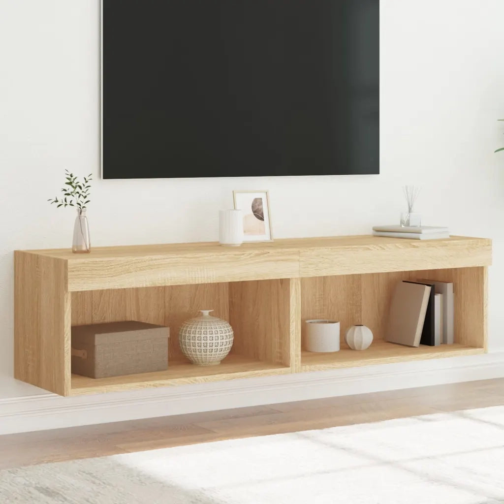 Mobili TV con Luci LED 2pz-Set di 2 Credenza per TV Rovere Sonoma 60x30x30 cm