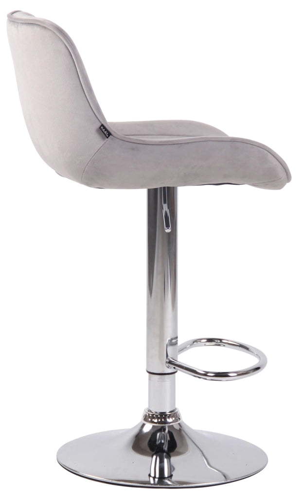 Set di 2 sgabelli da bar Lentini Velvet grigio,cromo