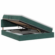 Letto con Contenitore Verde Scuro 140 x 190 cm Velluto 3458748