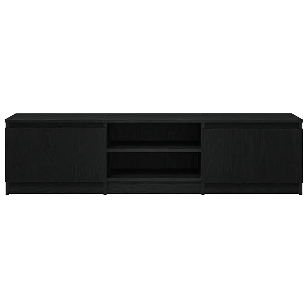 Mobile TV Rovere Nero 140x40x36 cm in Legno Multistrato 862440