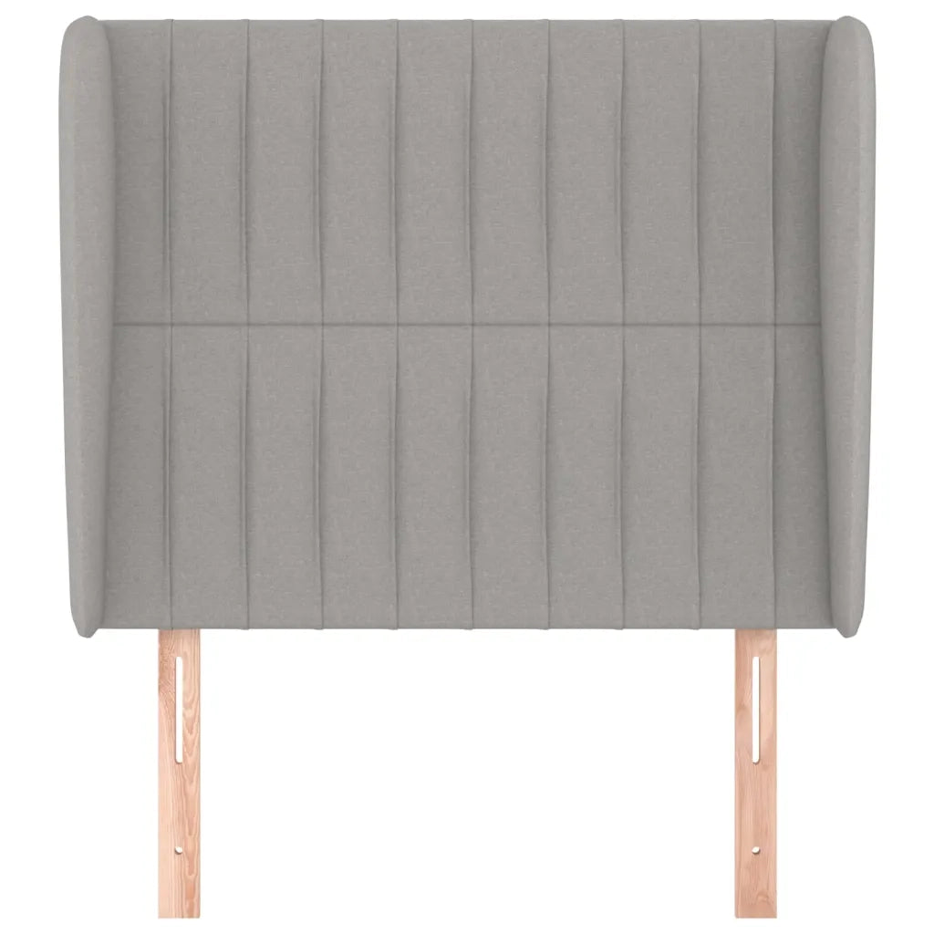 Testiera | Testata ad Orecchio Grigio Chiaro 103x23x118/128 cm in Tessuto