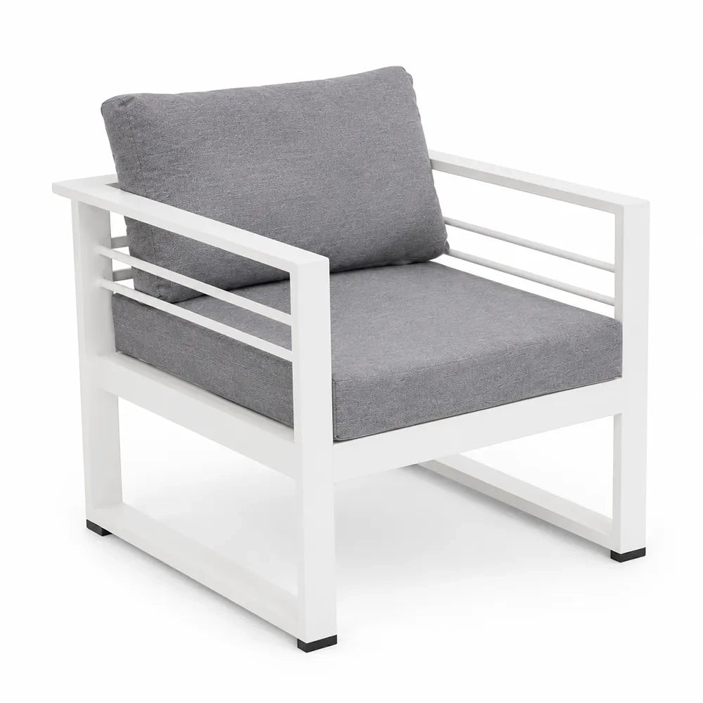 Due Poltrone e Tavolino Leros  Grigio/Bianco