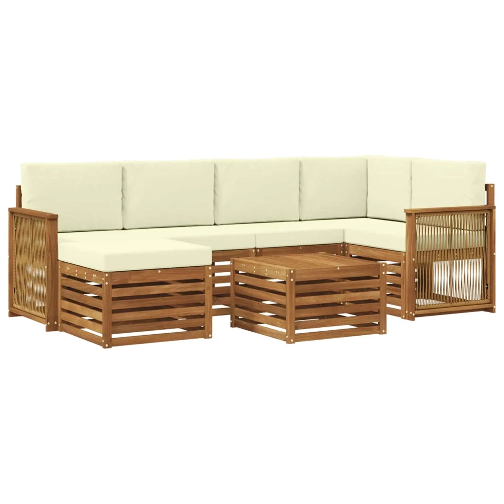 Set divano sezionale con cuscino 6 pcs Naturale e Crema