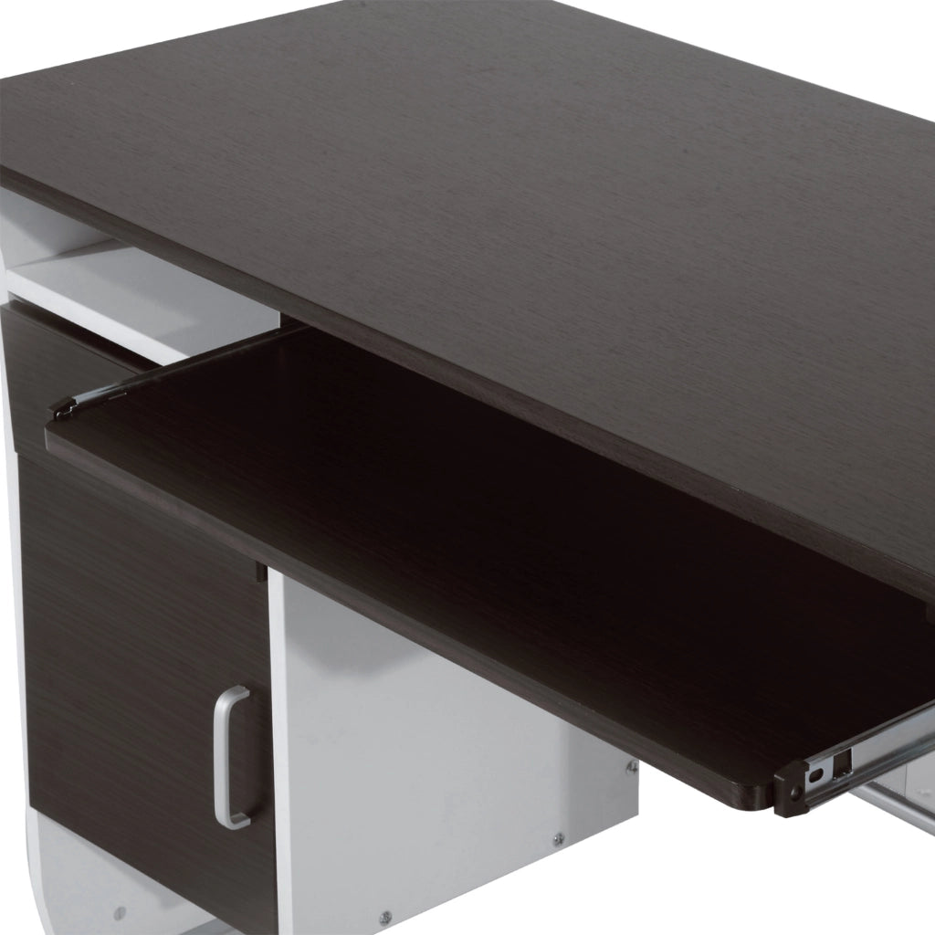Scrivania per computer ¨C zephmum ¨C 100x52x75 cm marrone nero bianco