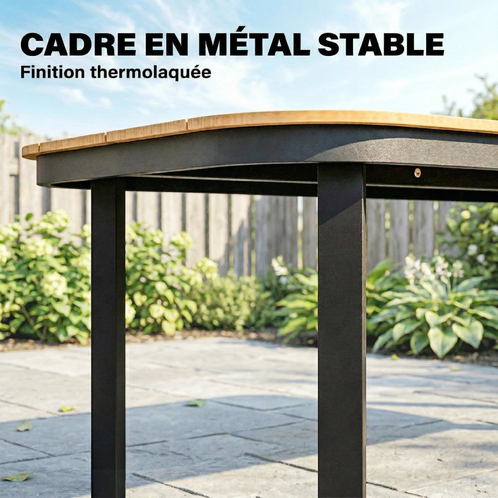 Tavolo da Giardino 6 Posti ¨C zephmum ¨C Naturale WPC 155x88x72