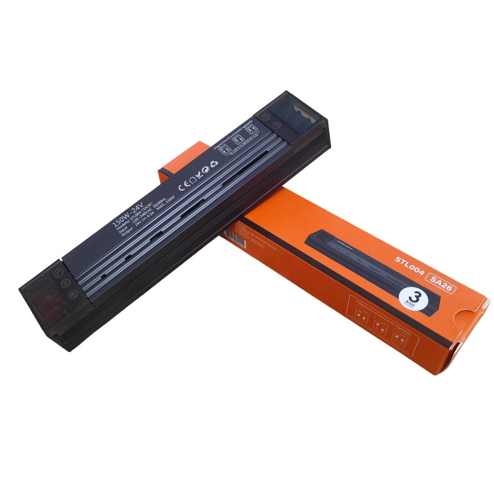 Mini Alimentatore LED Dimmerabile 24V 150W Trasformatore ultra sottile per striscia LED Driver LED - 184x35x25mm