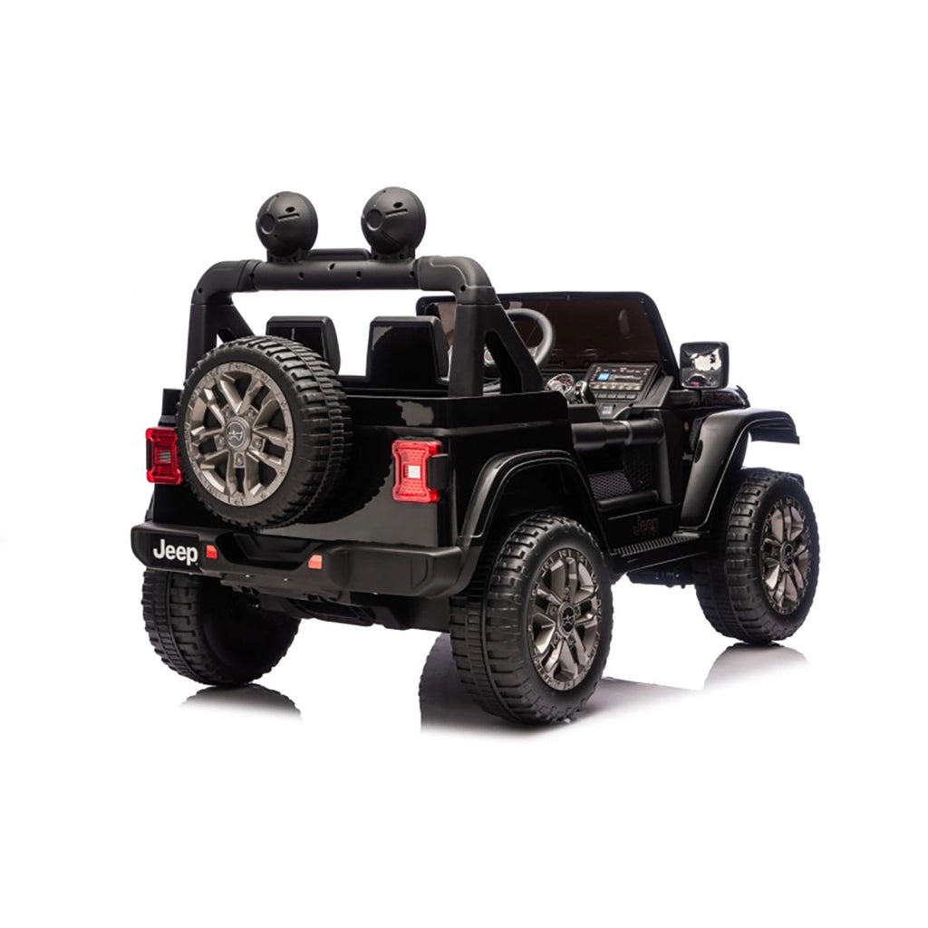 Macchina Elettrica per Bambini Jeep Wrangler Rubicon 12V con Telecomando Nero