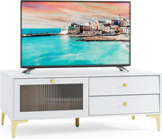 Mobile Porta TV Fino a 55’’, Mobile Console con Scomparto, Porta TV con Cassetti, Centro di Intrattenimento Moderno, Tavolo Console per TV, per Soggiorno Camera da Letto