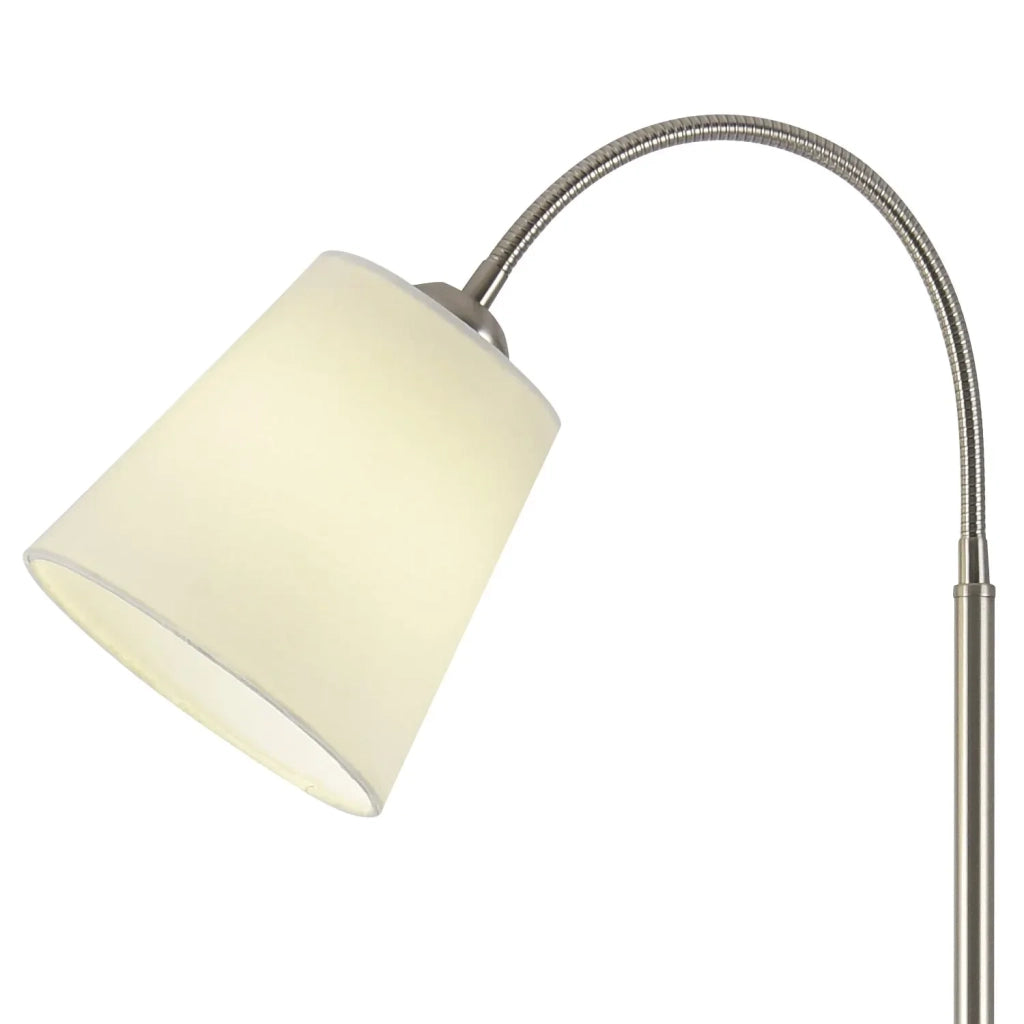 LÚZETE - LAMPADA DA TERRA NICHEL SATINATO PARALUME BIANCA PAYTON