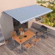 Tenda da Sole Retrattile Automatica 600x350 cm Blu e Bianca 3069046