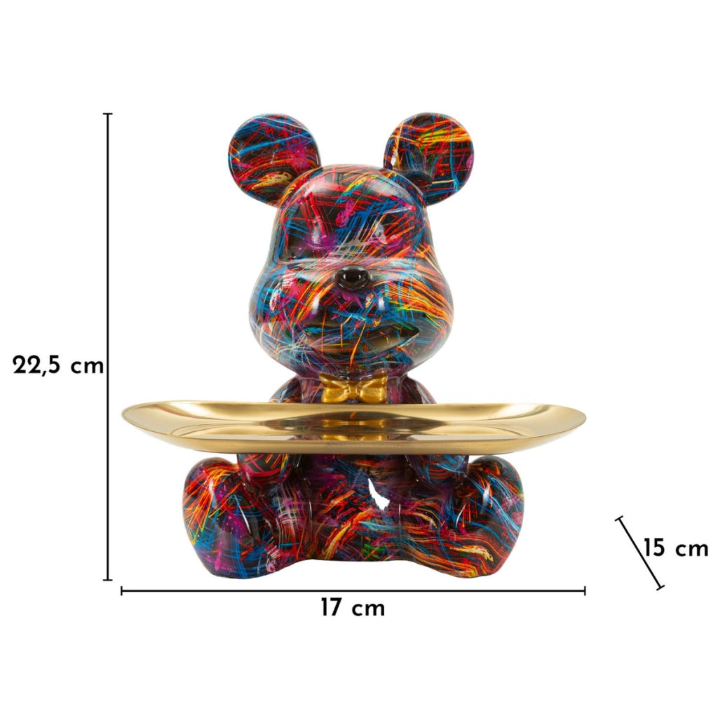 Scultura Orsetto 2, Multicolore, Poliresina, 17x15x22,5 cm