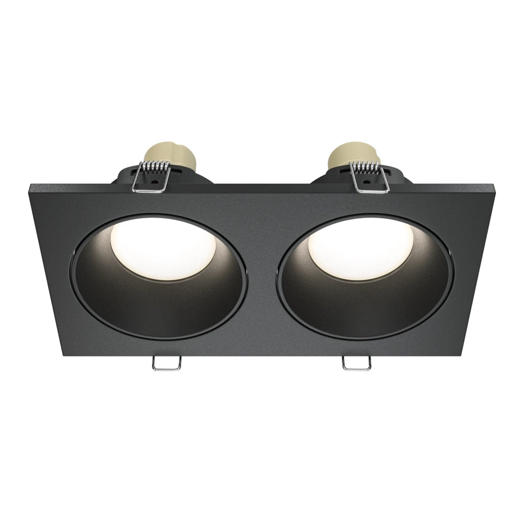 Maytoni Lampada da Incasso Zoom 2 luci GU10 nero alluminio