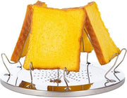 Benne da esterno per campeggiatori Grill a barbeque Opvougbile 4 pezzi in acciaio inossidabile Griglia rotonda semplice (stile 2)