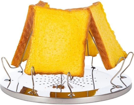 Benne da esterno per campeggiatori Grill a barbeque Opvougbile 4 pezzi in acciaio inossidabile Griglia rotonda semplice (stile 2)