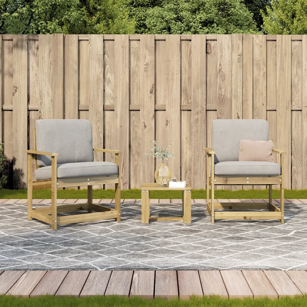 Set Salotto da Giardino 3 pz | Set di Mobili da Esterno in Legno Impregnato di Pino