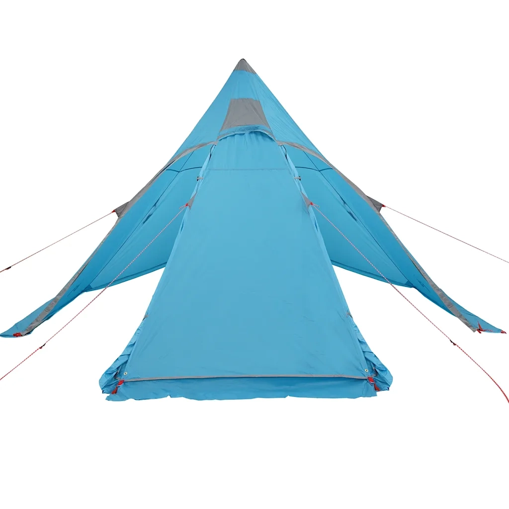 Tenda da Campeggio Tipi per 5 Persone-Tenda per Famiglie Blu Impermeabile