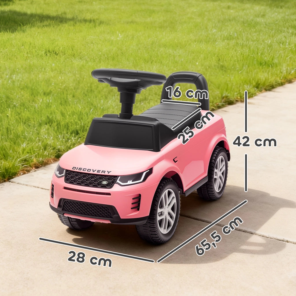 Coche Correpasillos Land Rover per Bambini 18-36 Mesi con Ripiano e Suoni ¨C Minimal ¨C Rosa