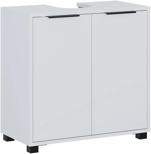 cassettiera da bagno Alina, Bianco, 60 x 86 cm con 3 scomparti, per la conservazione in bagno e combinabile con mobili
