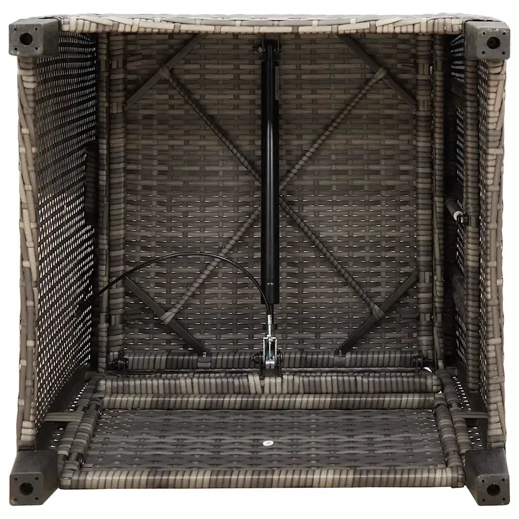 vidaXL Sedia Reclinabile da Giardino con Tavolino Grigio Polyrattan