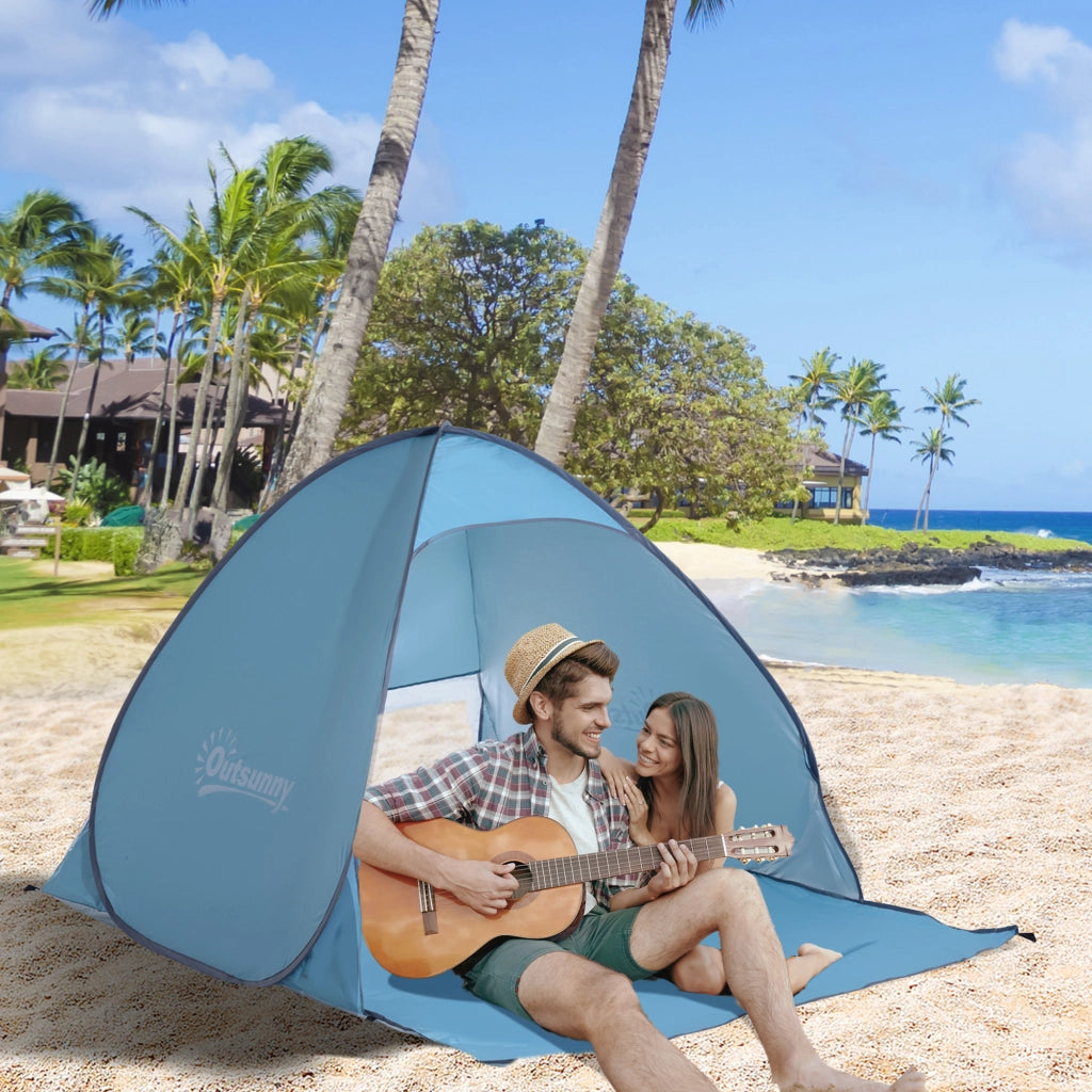 Tenda da spiaggia pop up automatica blu cielo ¨C zephmum ¨C 2 posti con tappeto