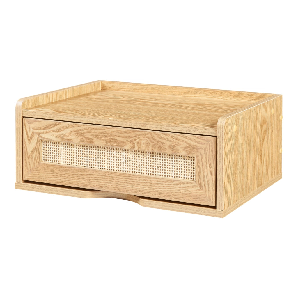 Mensola da Parete Ljuredsø con Cassetto Integrato 40 x 30 x 16,5 cm - Effetto Rovere [en.casa]