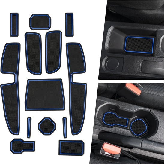Materassini in gomma per prevenzione scivolo compatibili con Dacia Sandero 3 / Sandero Stepway III 2021-2024, materassini in gomma per auto, accessori per auto, materassini antiscivolo, scatola di stivaggio per materassini antiscivolo