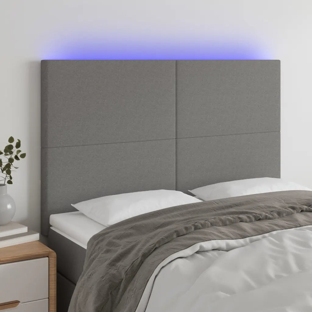 Testiera | Testata a LED GrigioScuro 144x5x118/128cm inTessuto