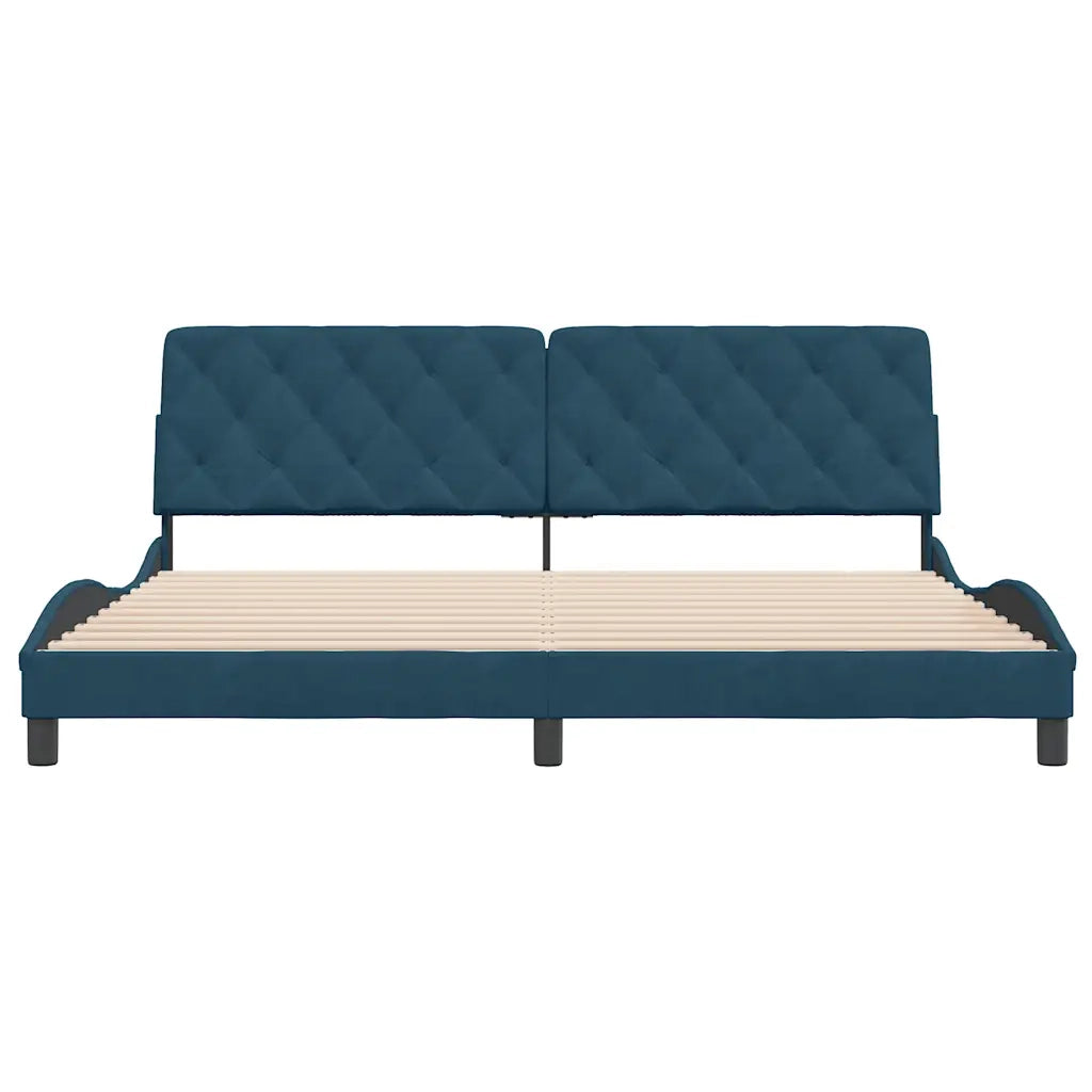 Giroletto senza Materasso Blu 200x200 cm in Velluto