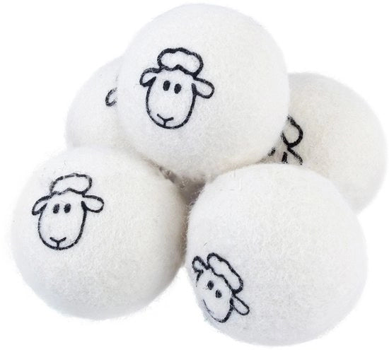 6 pezzi XL Drogerballoni (7cm) - Drogerballoni di 100% lana di pecora - Tempo di asciugatura ridotto - Bollini per asciugatrice energetici - Drogerballoni per asciugatrice riutilizzabili