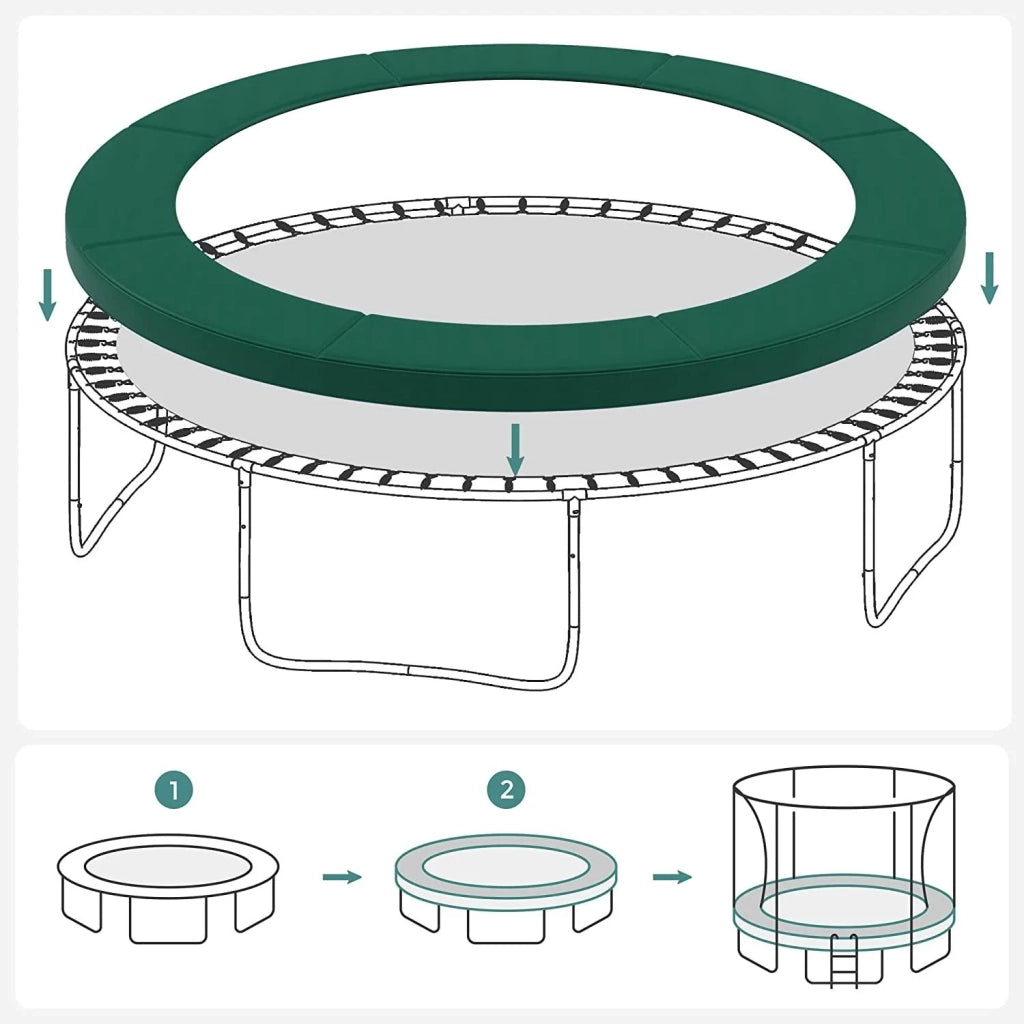 Cuscino di sicurezza di ricambio per trampolino diametro 244 cm resistente ai raggi UV antistrappo misura standard verde 12_0001967