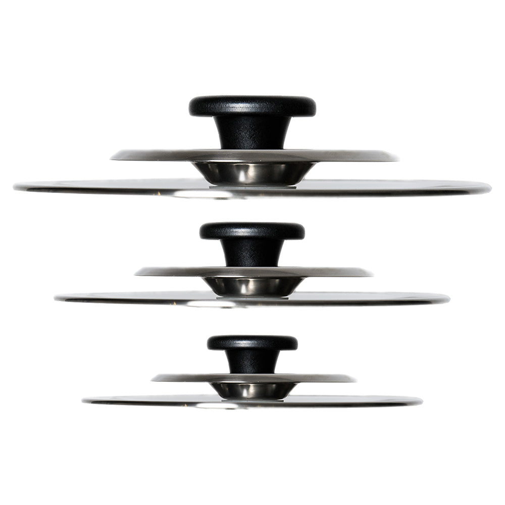 4 Coperchi Magici Antiodore  Ventur Magic In Acciaio Inox 22, 26, 30, 34 Cm