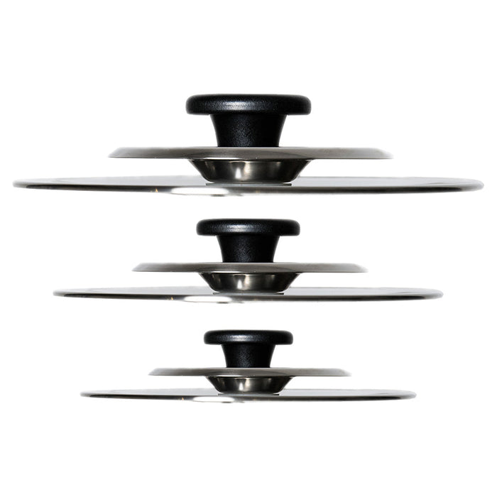 4 Coperchi Magici Antiodore  Ventur Magic In Acciaio Inox 22, 26, 30, 34 Cm