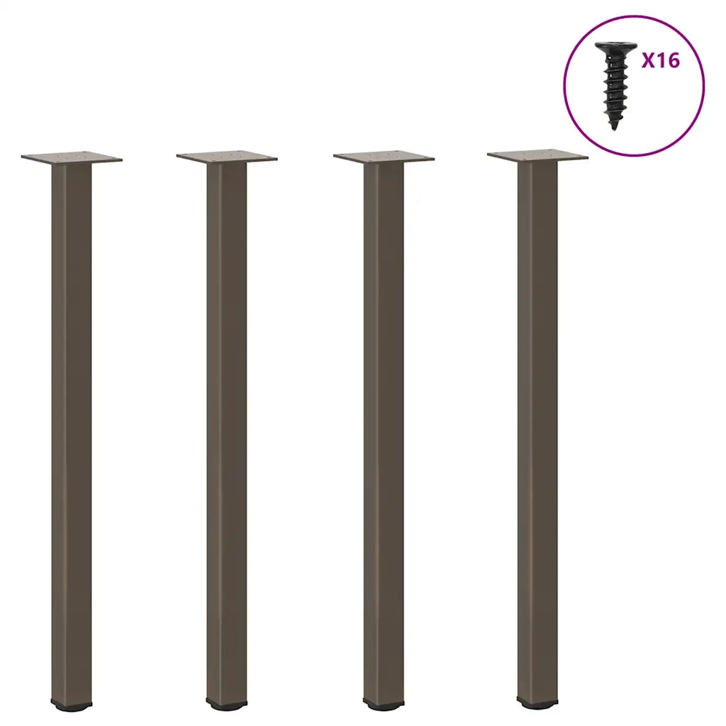 Gambe per tavolo consolle 4 pz in acciaio naturale 72-74 cm