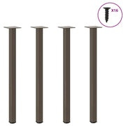 Gambe per tavolo consolle 4 pz in acciaio naturale 72-74 cm