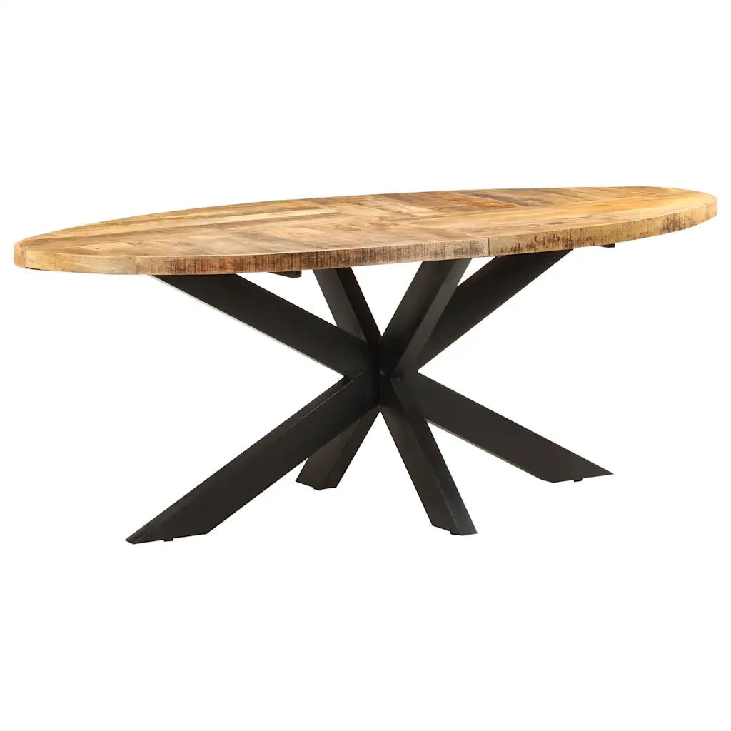 Tavolo da Pranzo Ovale 200x100x75cm in Massello di Mango Grezzo cod mxl 66519