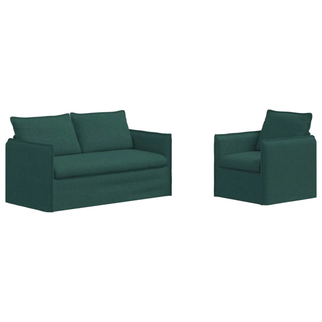 Set di divani 2 pcs Verde Scuro 156 x 82 x 85 cm Tessuto