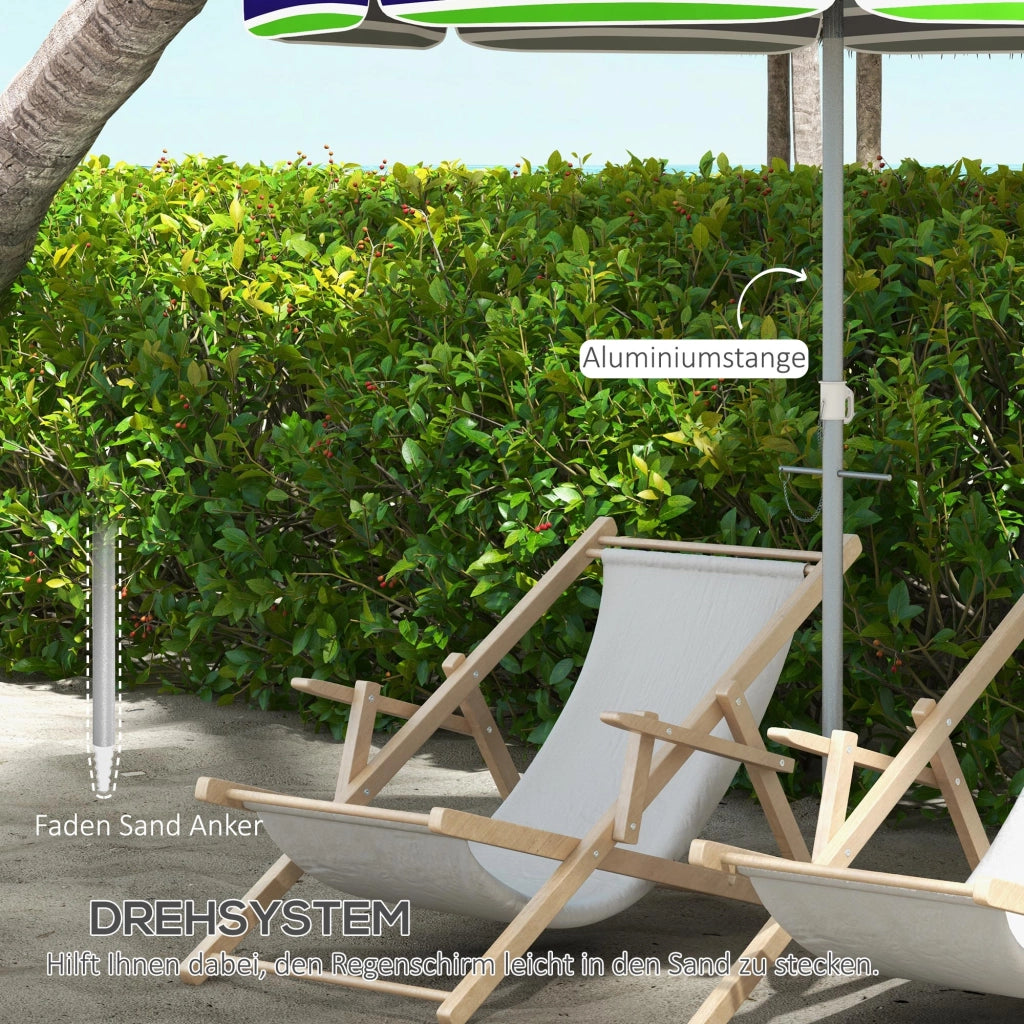 Ombrellone da spiaggia ¨C Zephmum ¨C ?178 cm, UV40+, regolabile in altezza, con ventilazione e borsa