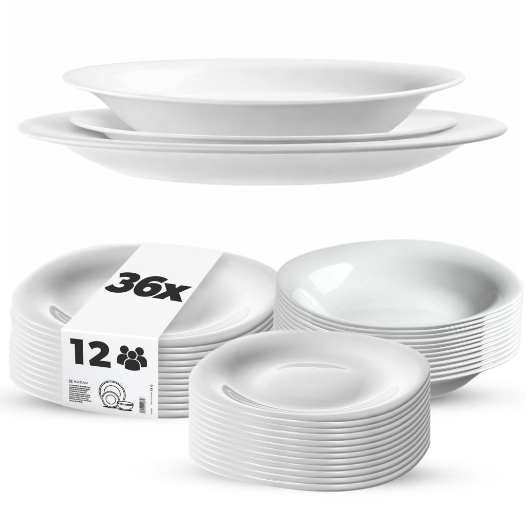 Servizio di stoviglie KADAX da 36 piatti, colore bianco