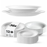 Servizio di stoviglie KADAX da 36 piatti, colore bianco