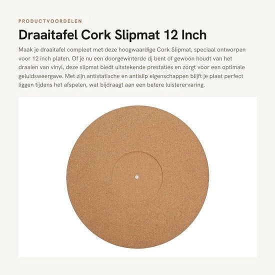 Mat di Supporto Antiscivolo 30cm - Mat di Supporto per Platter - Mat di Supporto per Tavola di Controllo - Padrino Antiscivolo - Diametro 295mm - Diccia 3mm - Materiale Kurk - Resistente allo Shock