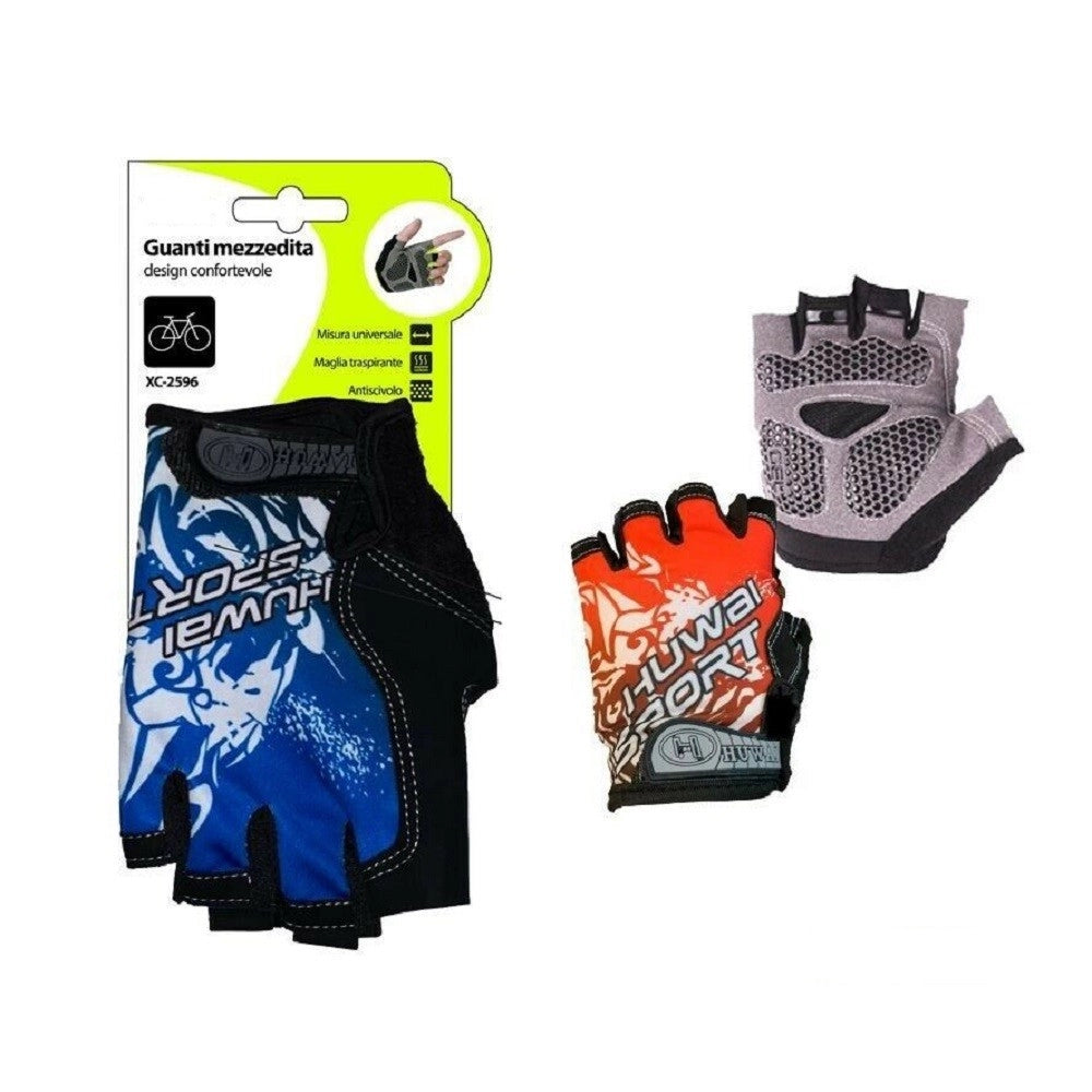 Trade Shop - Guanti Mezzedita Antiscivolo Maglia Traspiranti Universal Bici Bicicletta Xc2596 -
