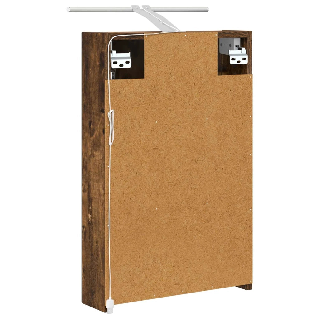 Mobiletto per specchio da bagno Rovere fumé 40 x 10,5 x 60,5 cm