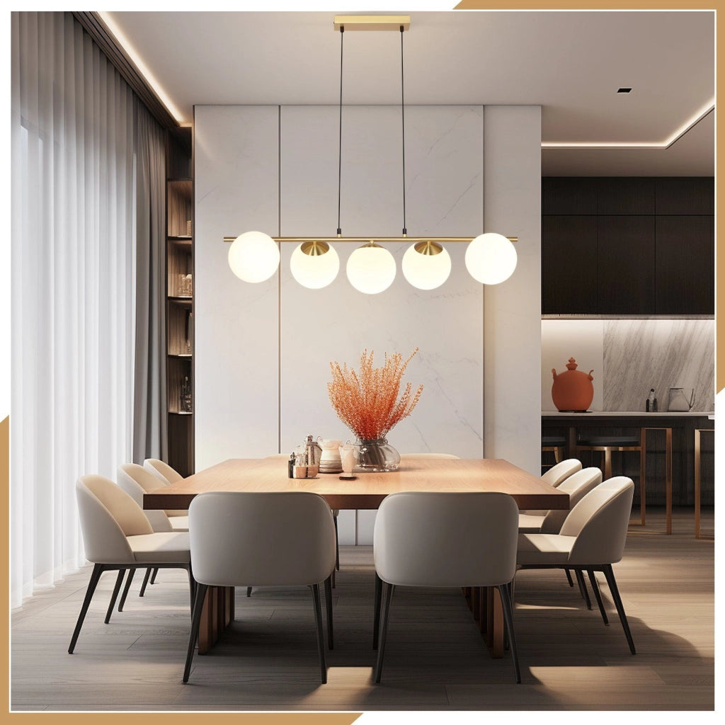 Lampada a sospensione ZMH vetro dorato diametro 90 cm altezza regolabile 150 cm E27 stile moderno