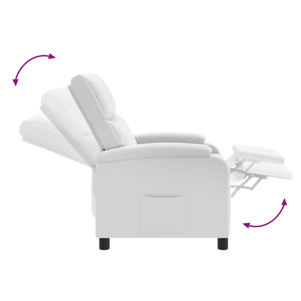 Divano Sedia-Poltrona reclinabile Bianco Similpelle 670309