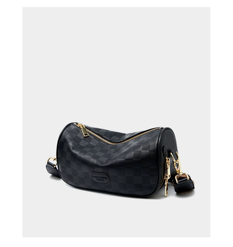 Borsa a tracolla da donna in vera pelle, colore nero.