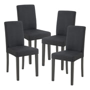 Set Hamburg di 4 Sedie Imbottite da Sala con Rivestimento in Tessuto Nero [en.casa]